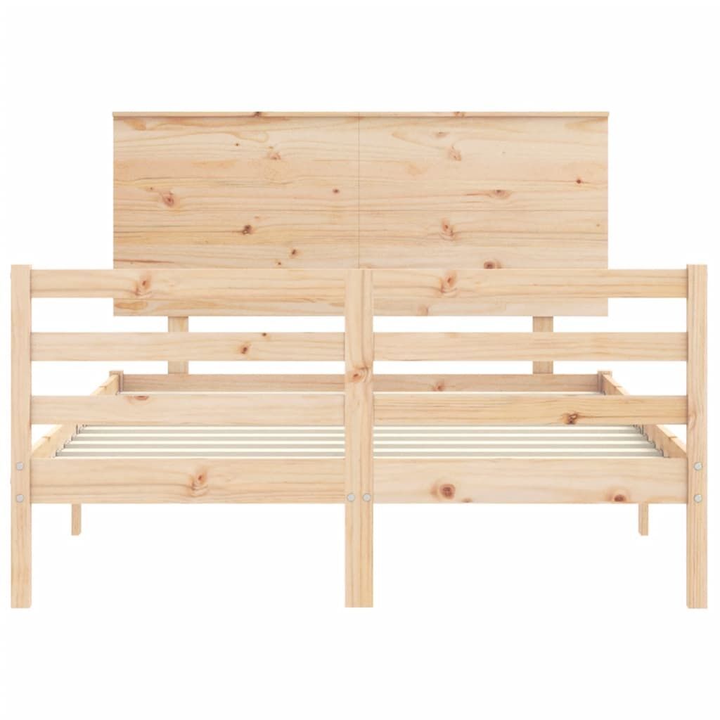 Bed Frame without Mattress 135x190 cm Solid Wood Price