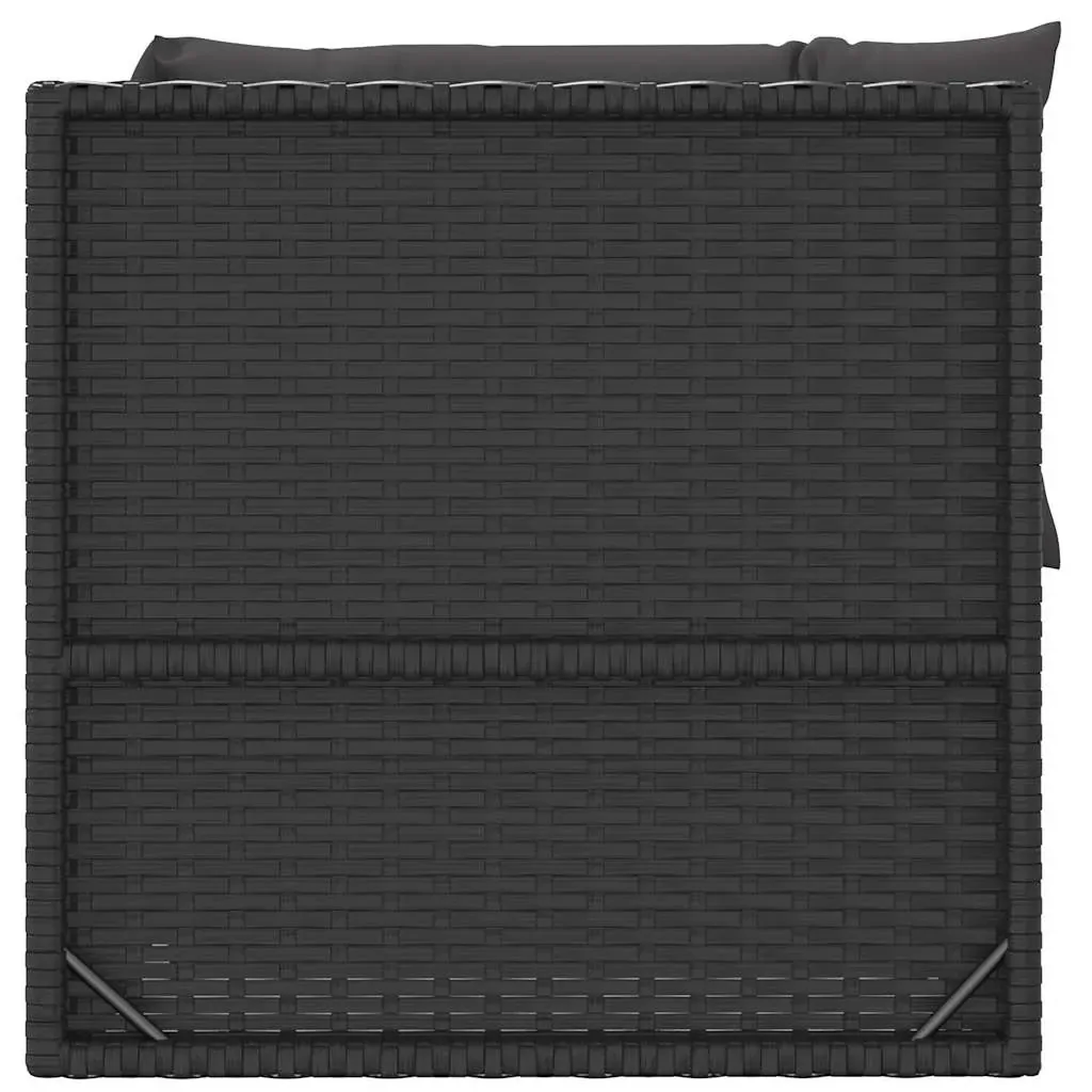 3 Piece Garden Lounge Set with Cushions Black Poly Rattan Price