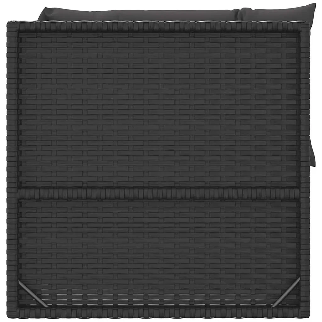 3 Piece Garden Lounge Set with Cushions Black Poly Rattan Price