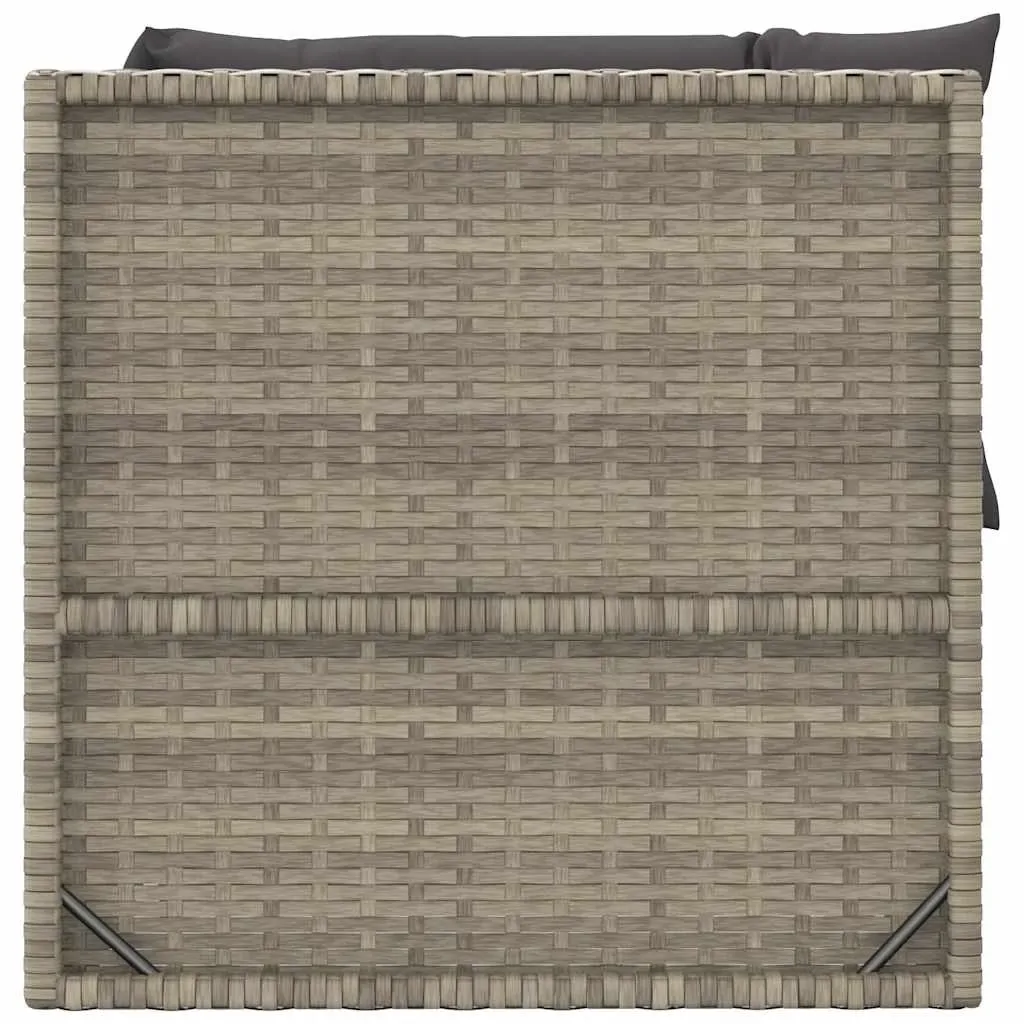 3 Piece Garden Lounge Set with Cushions Grey Poly Rattan Price