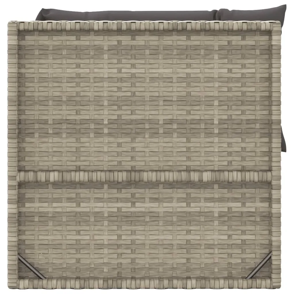 3 Piece Garden Lounge Set with Cushions Grey Poly Rattan Price