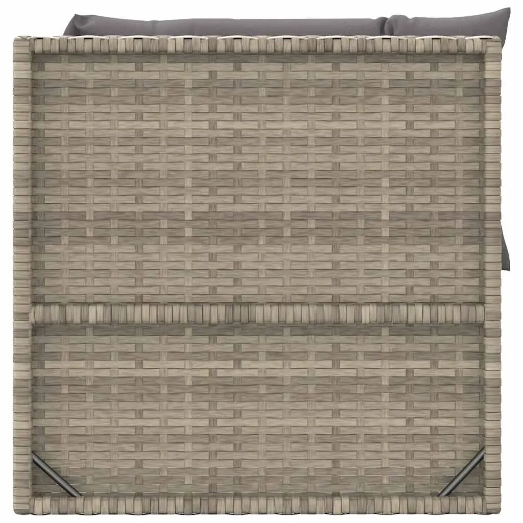 3 Piece Garden Lounge Set with Cushions Grey Poly Rattan Price