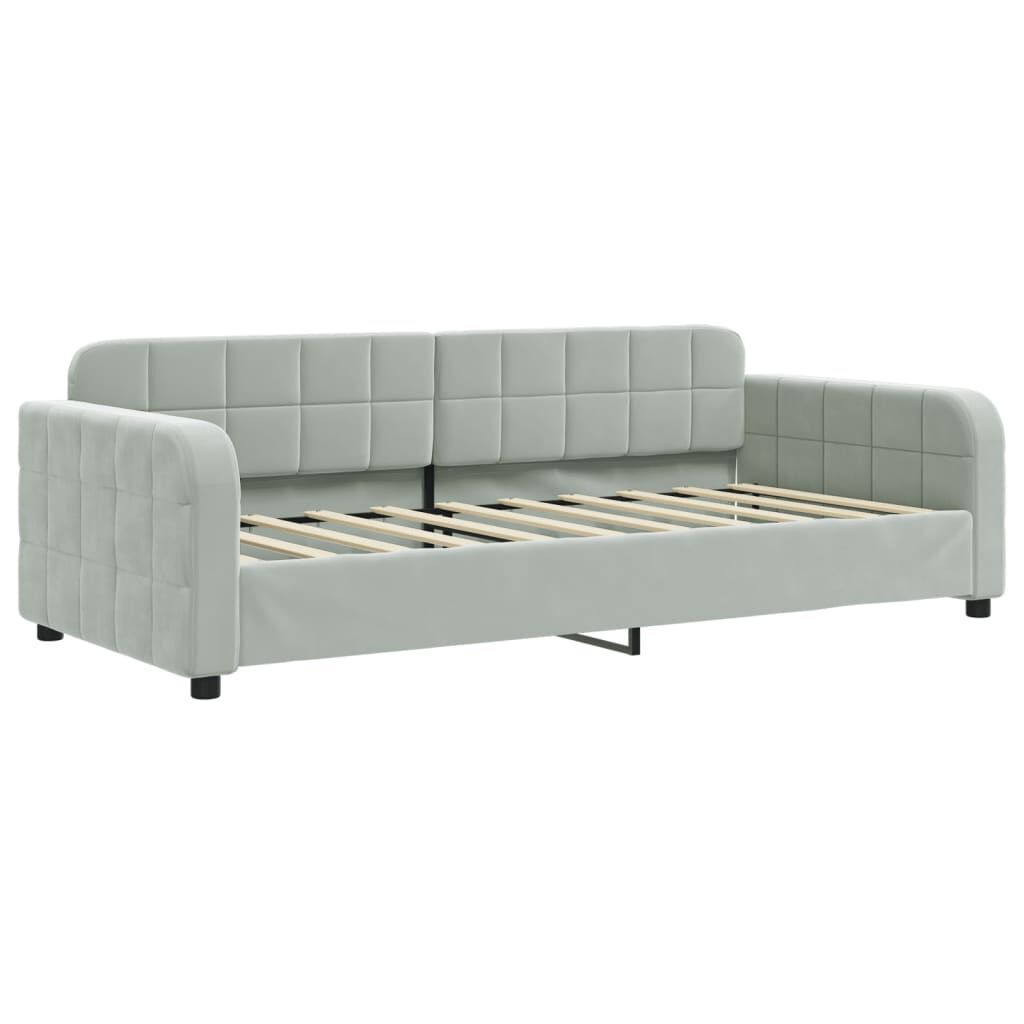 Daybed with Trundle&Drawers without Mattress Light Grey 90x190 cm Price