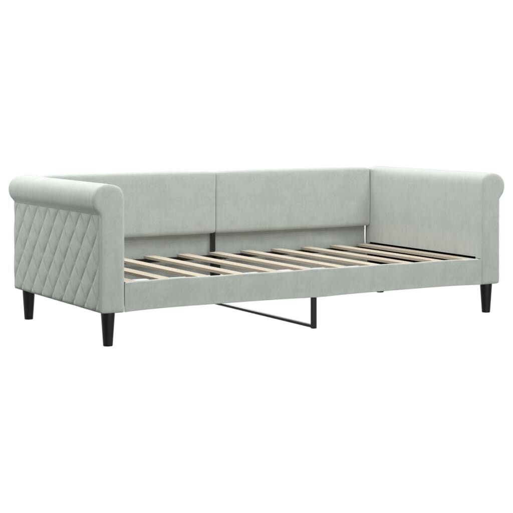 Daybed with Trundle&Drawers without Mattress Light Grey 90x190 cm Price