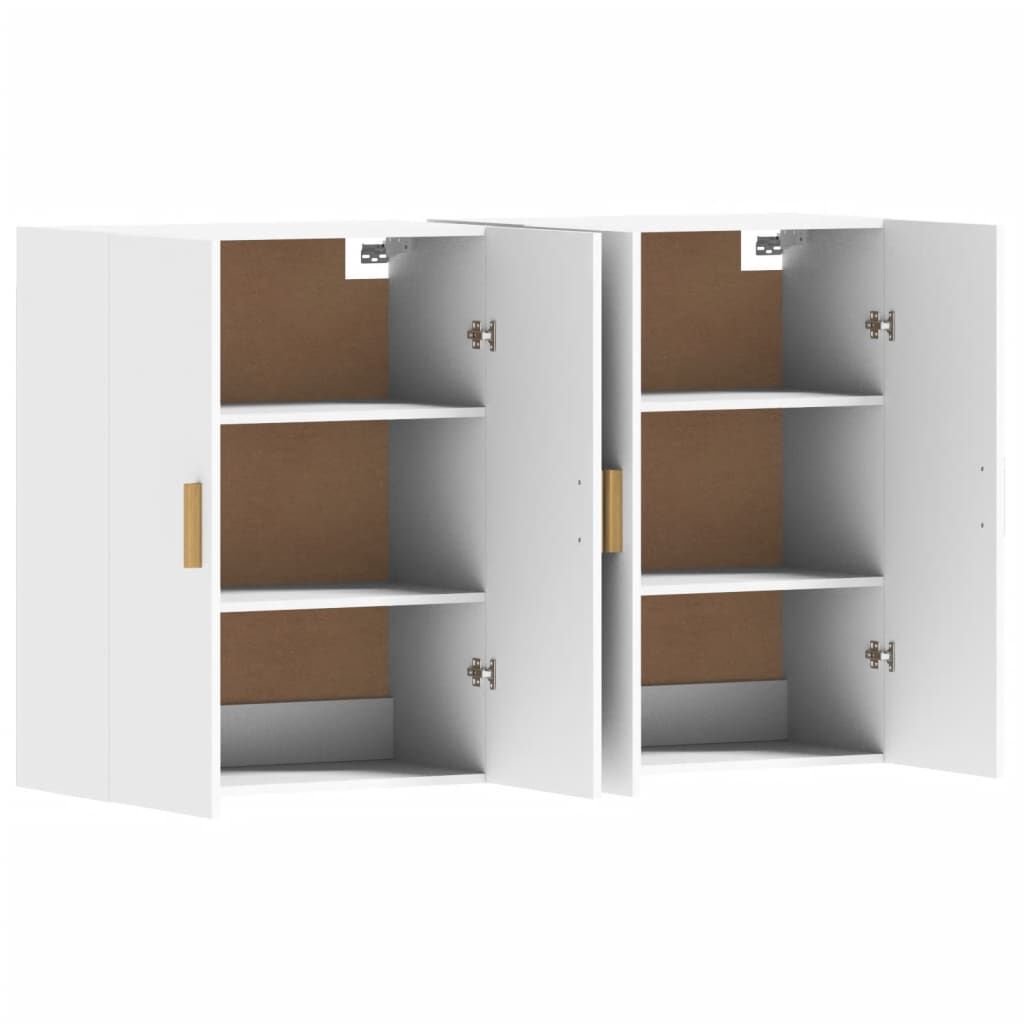 Wall Mounted Cabinets 2 pcs White Engineered Wood Price