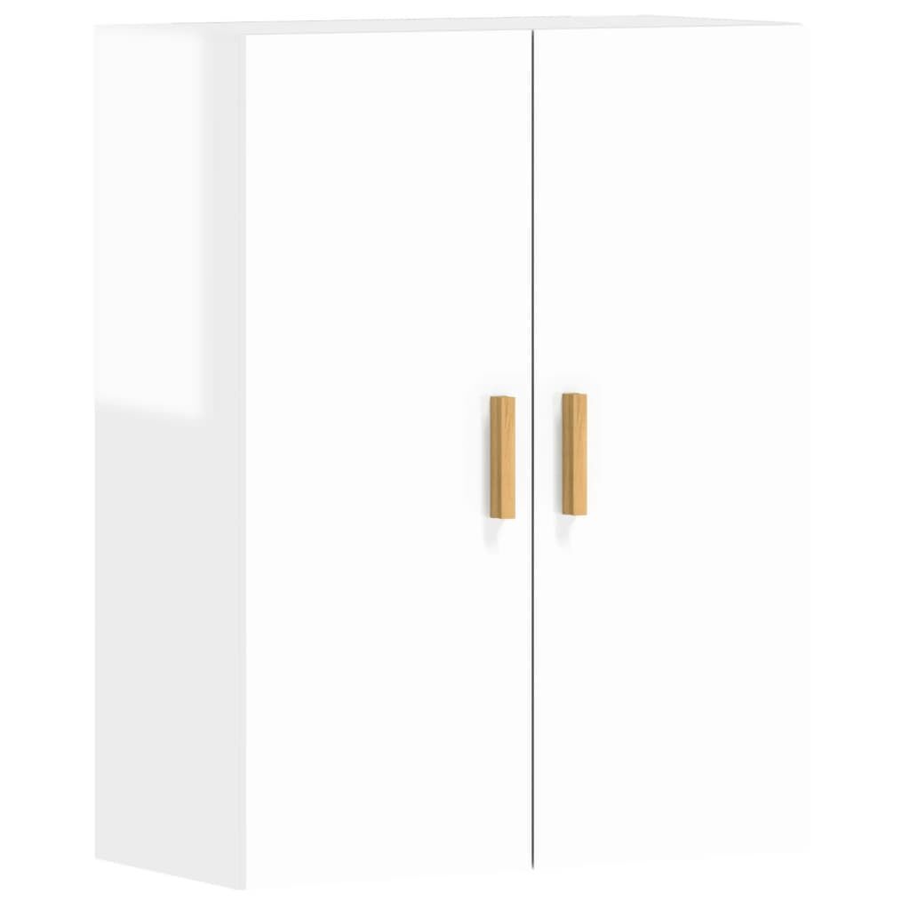Wall Mounted Cabinets 2 pcs High Gloss White Engineered Wood Price