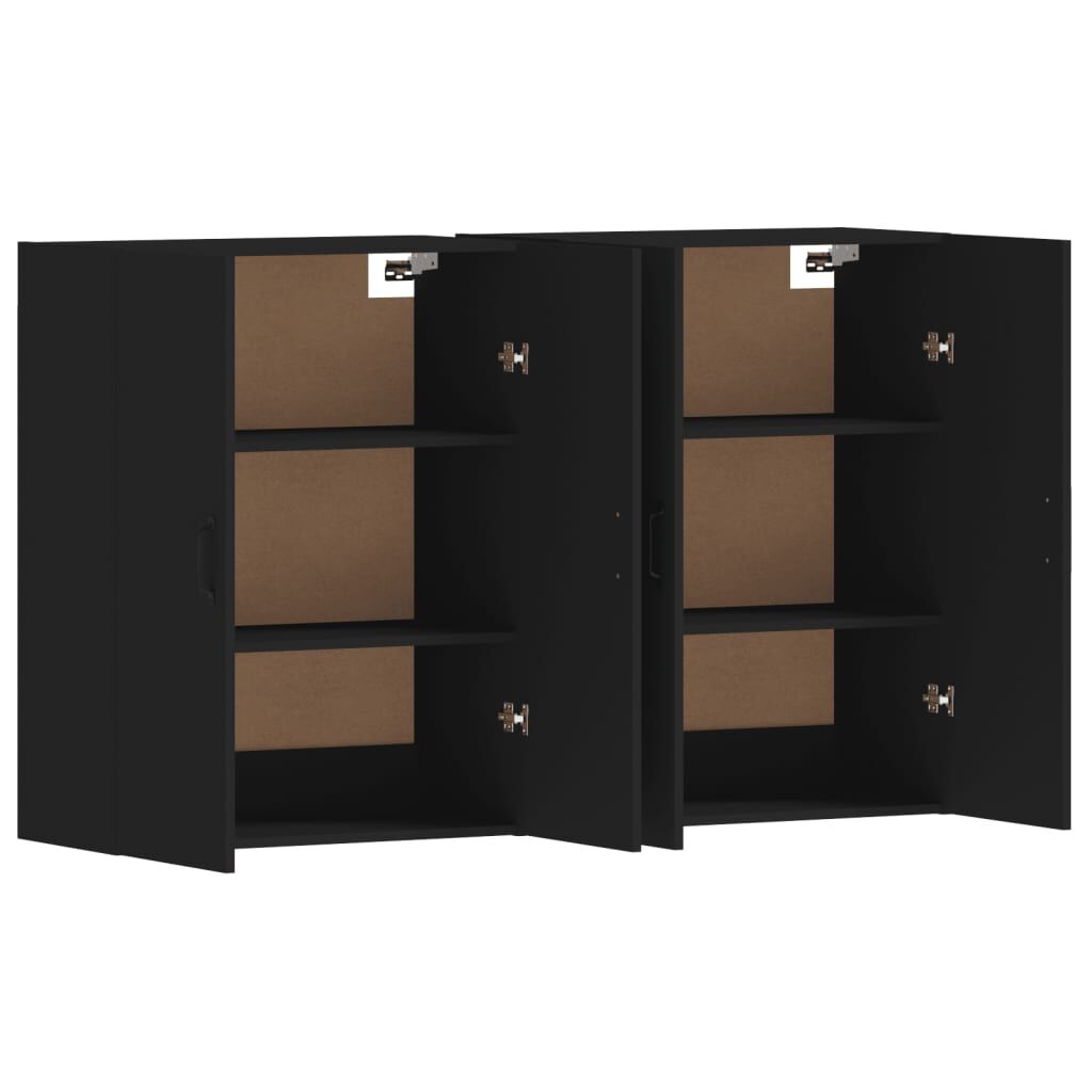 Wall Mounted Cabinets 2 pcs Black Engineered Wood Price
