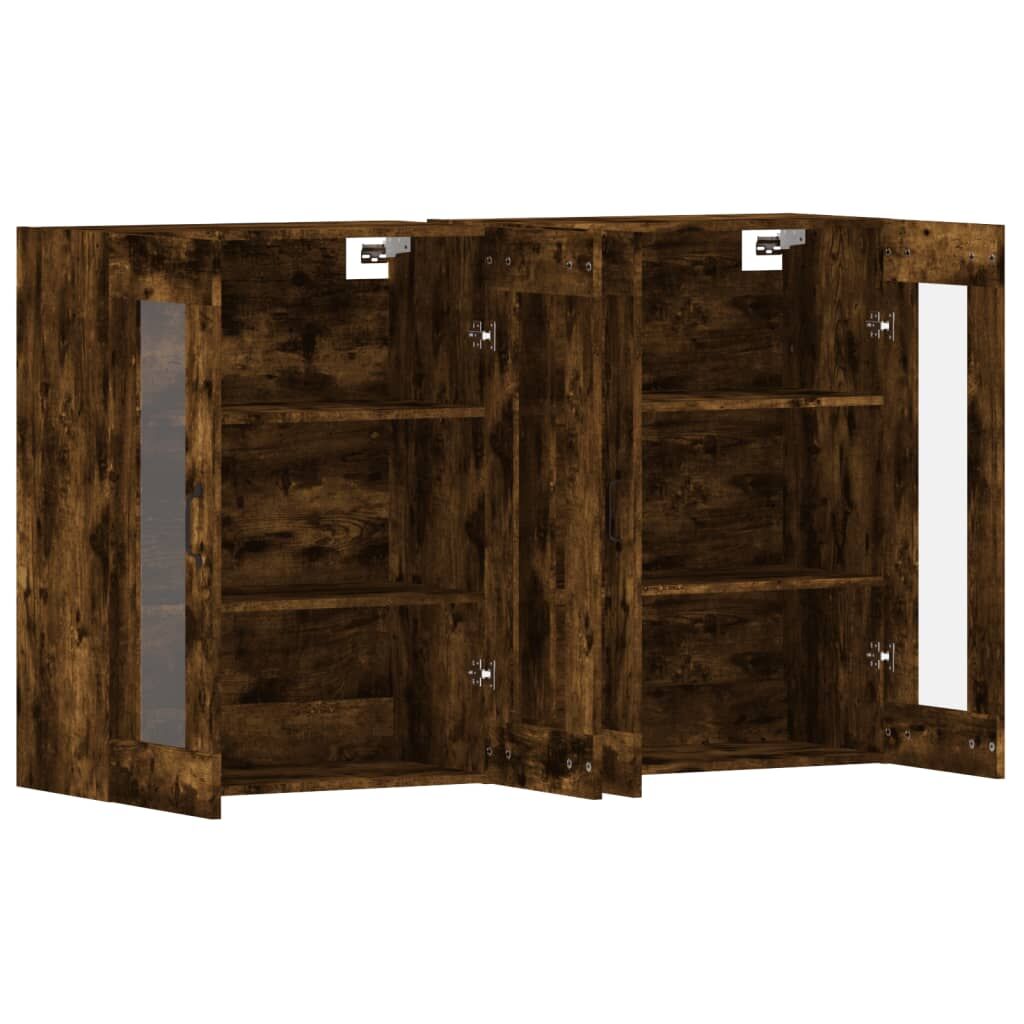 Wall Mounted Cabinets 2 pcs Smoked Oak Engineered Wood Price