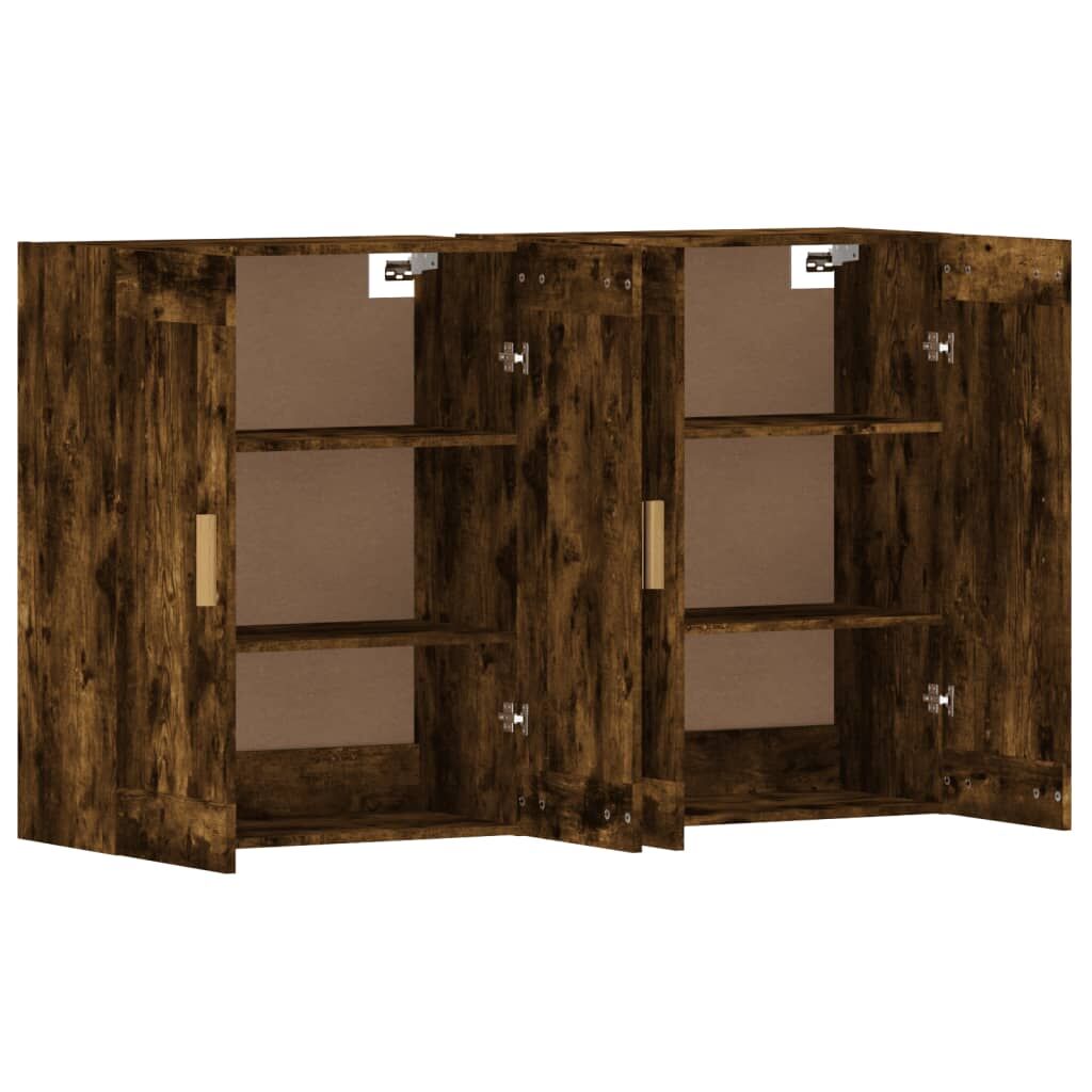 Wall Mounted Cabinets 2 pcs Smoked Oak Engineered Wood Price