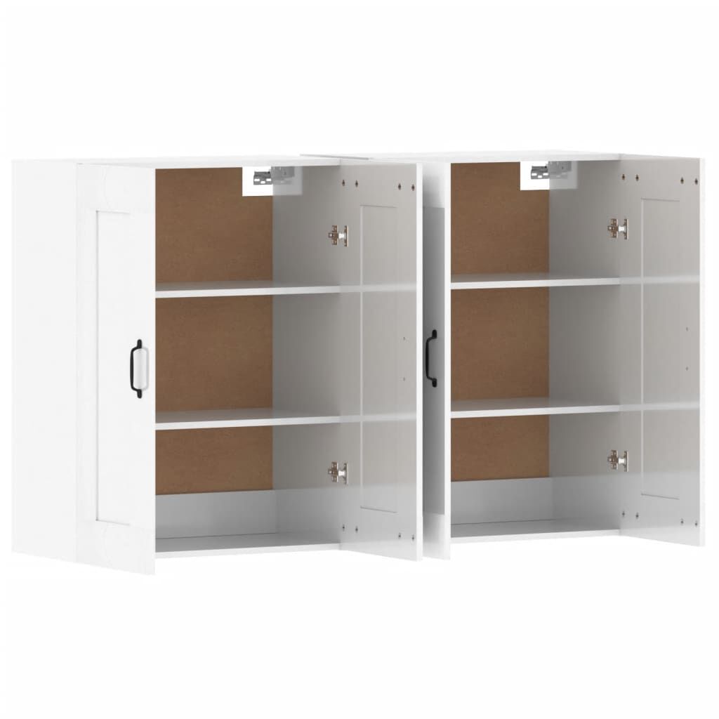 Wall Mounted Cabinets 2 pcs High Gloss White Engineered Wood Price