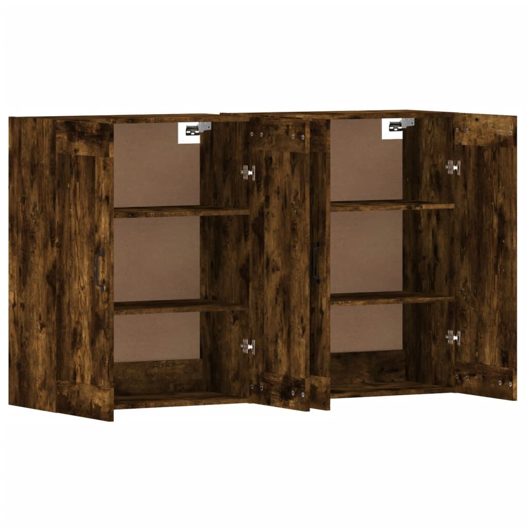 Wall Mounted Cabinets 2 pcs Smoked Oak Engineered Wood Price