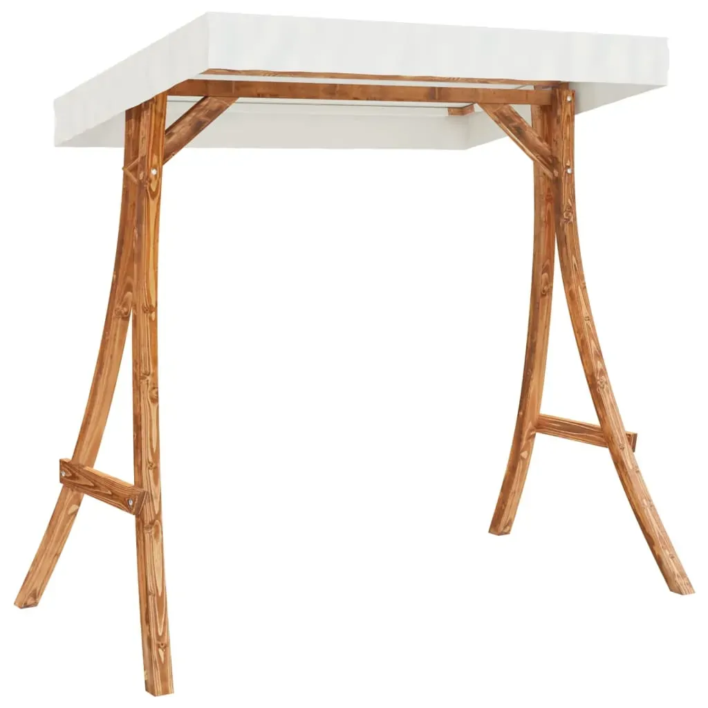 Swing Bench with Canopy Solid Wood Spruce with Teak Finish Price