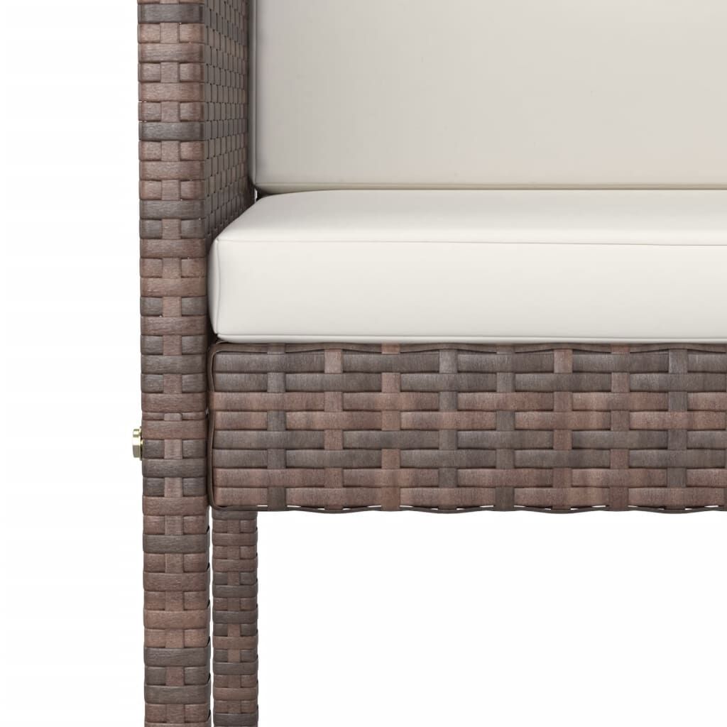 7 Piece Garden Bar Set with Cushions Brown Poly Rattan Price