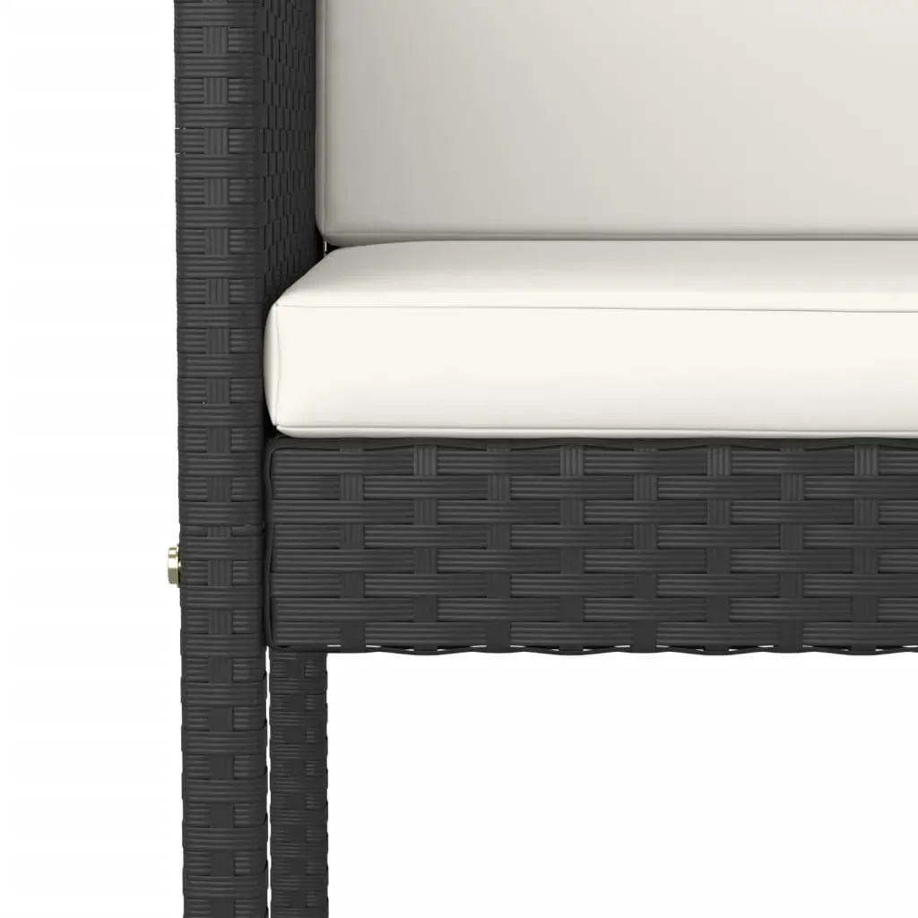3 Piece Garden Bar Set with Cushions Black Poly Rattan Price
