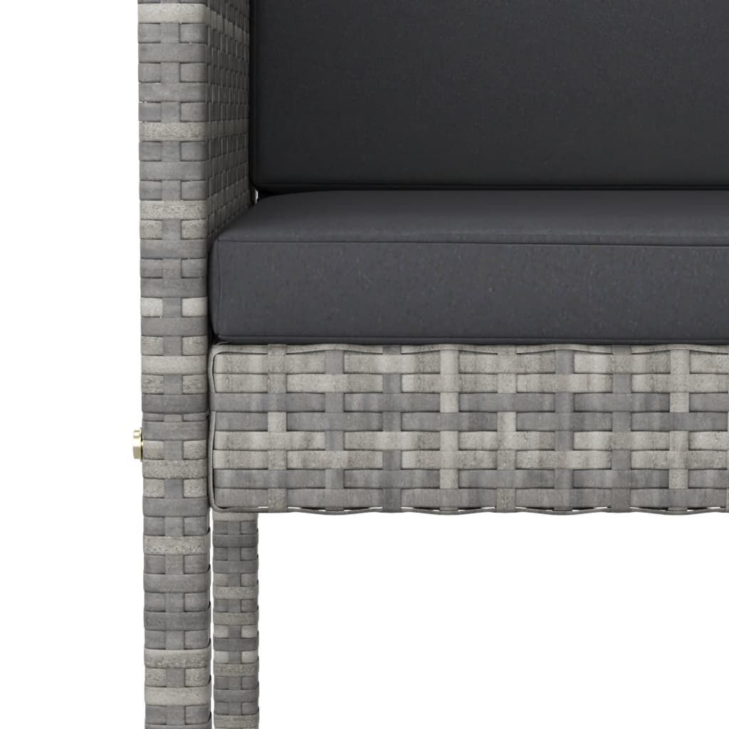 5 Piece Garden Bar Set with Cushions Grey Poly Rattan Price