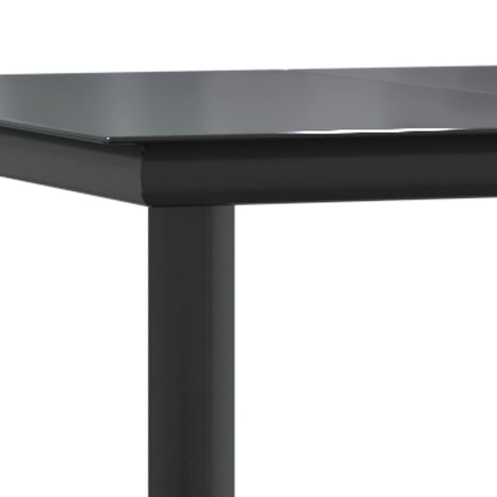7 Piece Garden Dining Set Black Steel and Textilene Price