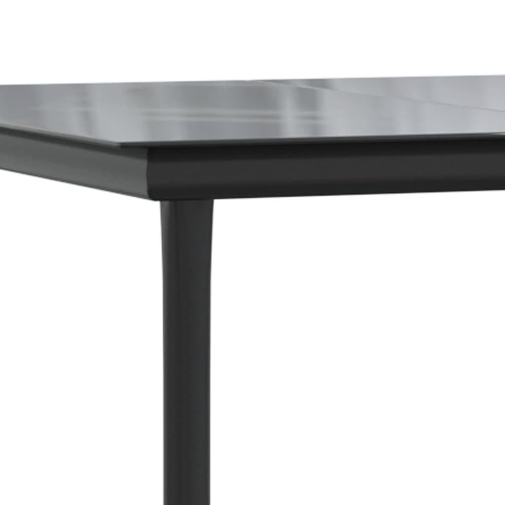 9 Piece Garden Dining Set Black Steel and Textilene Price