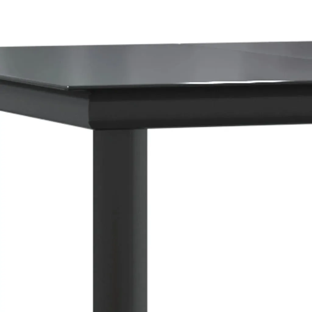 7 Piece Garden Dining Set Black Steel and Textilene Price
