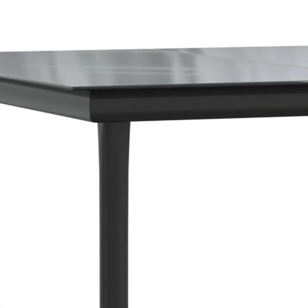 7 Piece Garden Dining Set Black Steel and Textilene Price
