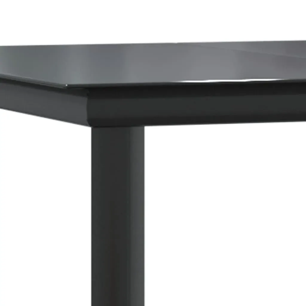 7 Piece Garden Dining Set Black Steel and Textilene Price