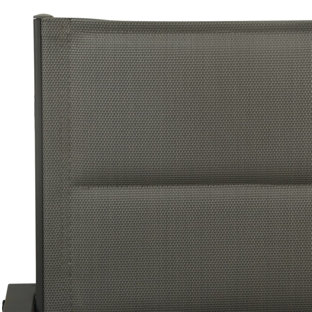 5 Piece Garden Dining Set Black Steel and Textilene Price
