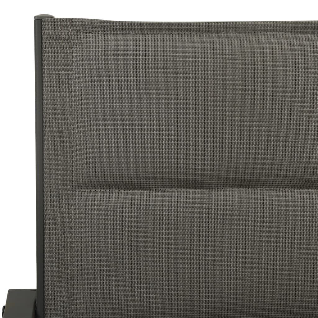 5 Piece Garden Dining Set Black Steel and Textilene Price