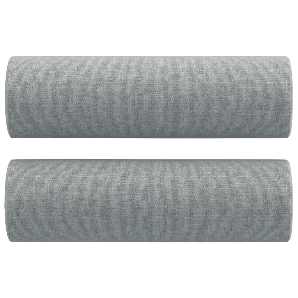 2-Seater Sofa with Throw Pillows Light Grey 120 cm Fabric Price