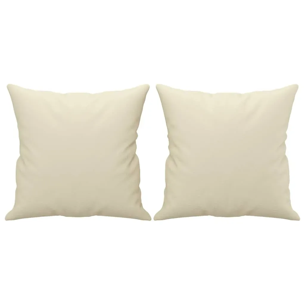 2-Seater Sofa with Throw Pillows Cream 120 cm Faux Leather Price