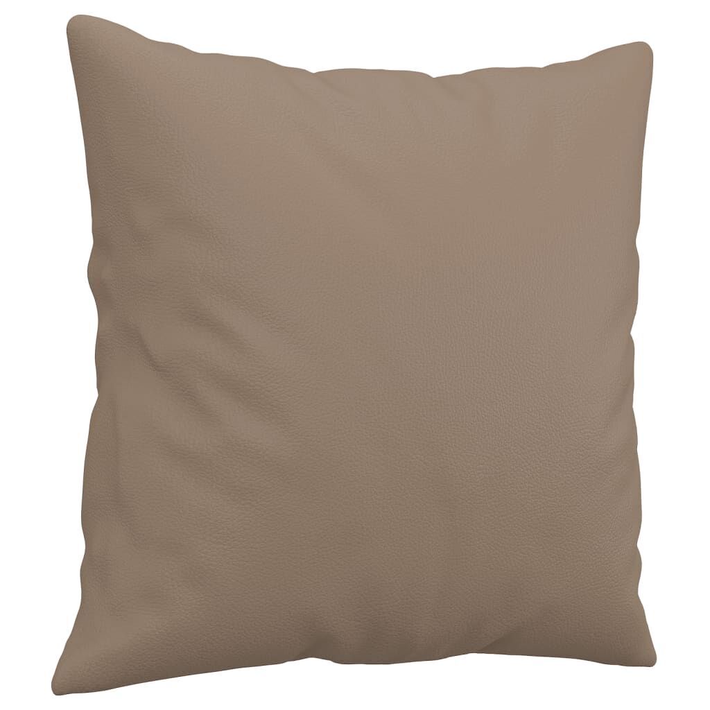 2-Seater Sofa with Throw Pillows Cappuccino 120 cm Faux Leather Price