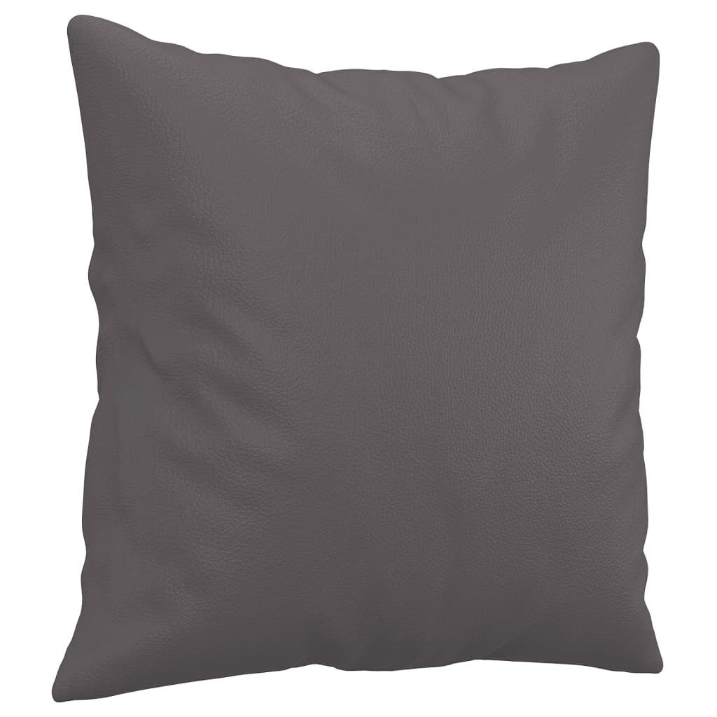 2-Seater Sofa with Throw Pillows Grey 140 cm Faux Leather Price