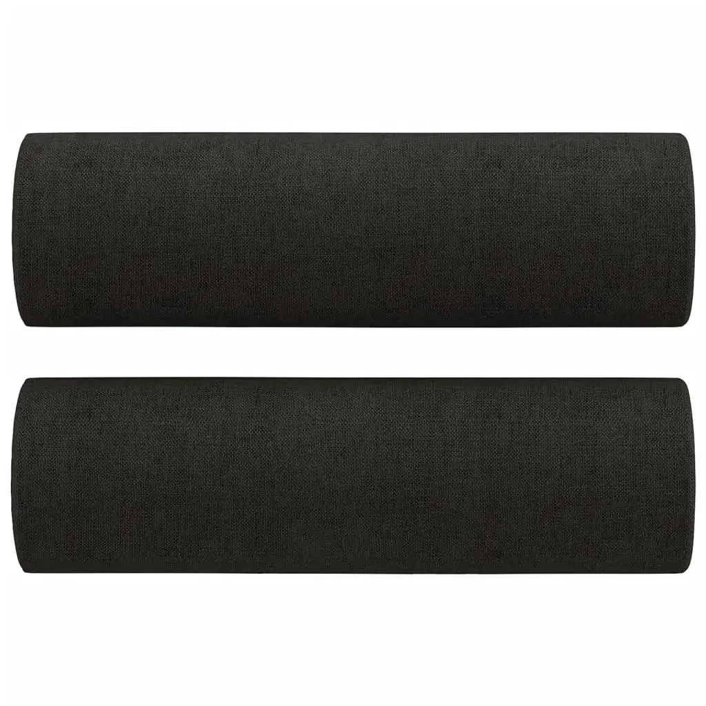 2-Seater Sofa with Throw Pillows Black 120 cm Fabric Price