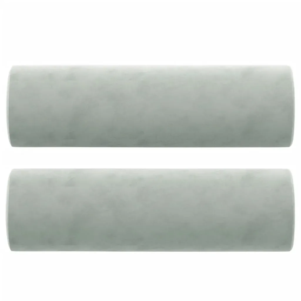 2-Seater Sofa with Throw Pillows Light Grey 120 cm Velvet Price