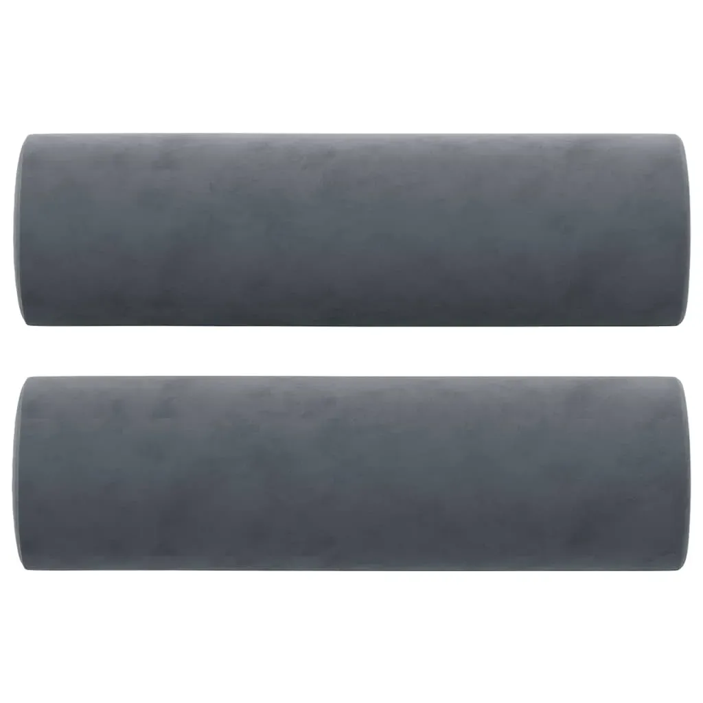 2-Seater Sofa with Throw Pillows Dark Grey 120 cm Velvet Price