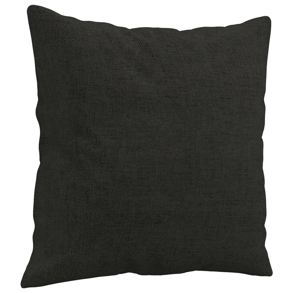 3-Seater Sofa with Throw Pillows Black 180 cm Fabric Price