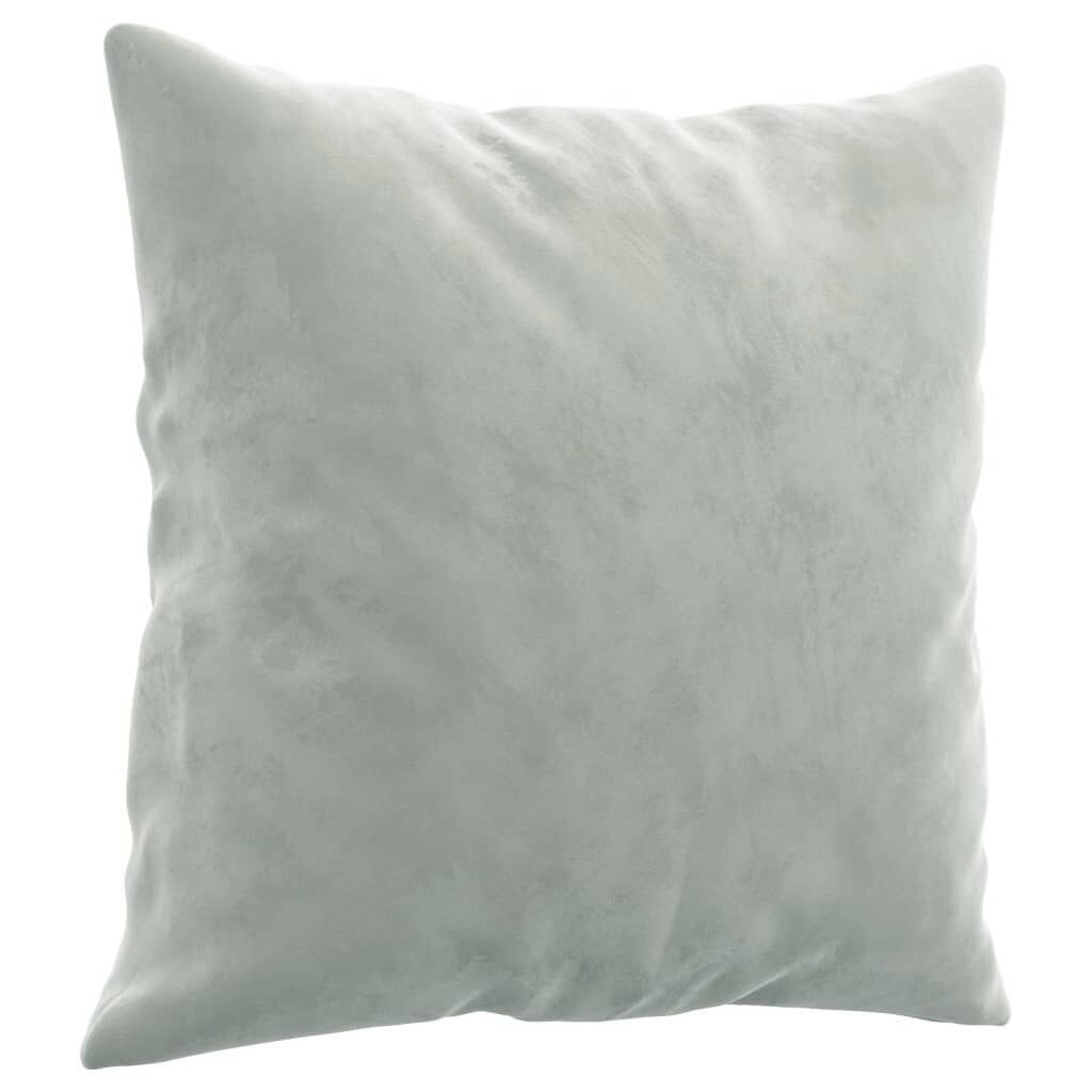 2-Seater Sofa with Throw Pillows Light Grey 120 cm Velvet Price