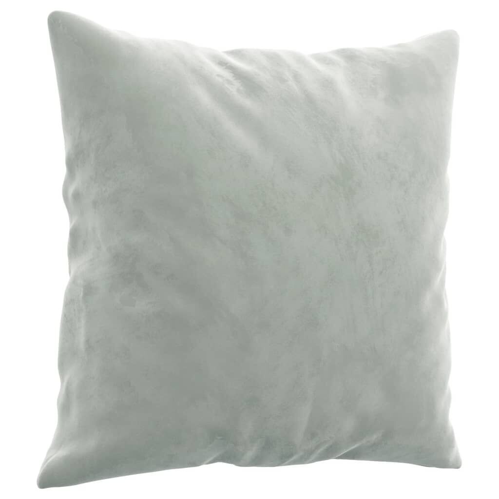 3-Seater Sofa with Throw Pillows Light Grey 180 cm Velvet Price