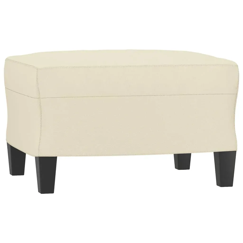 Sofa Chair with Footstool Cream 60 cm Faux Leather Price