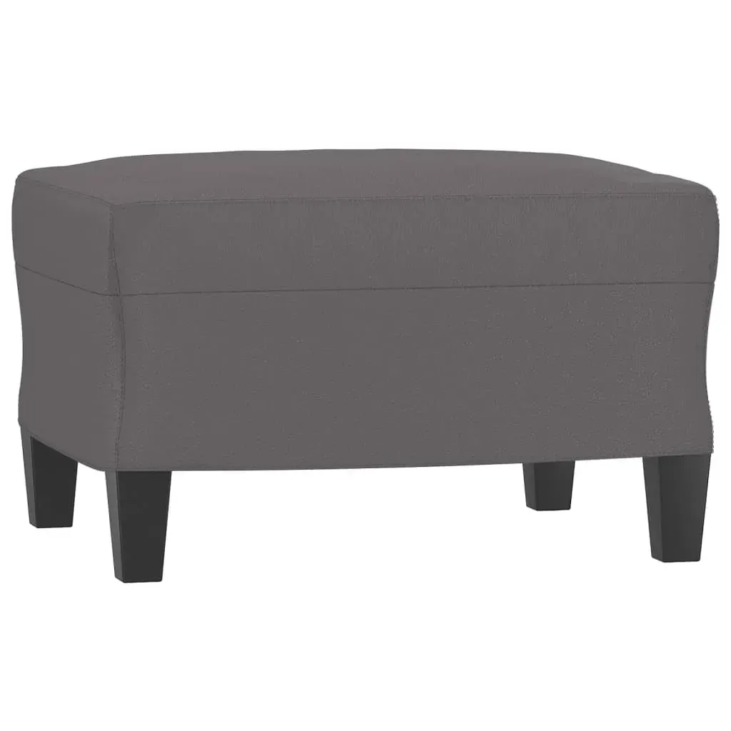 Sofa Chair with Footstool Grey 60 cm Faux Leather Price