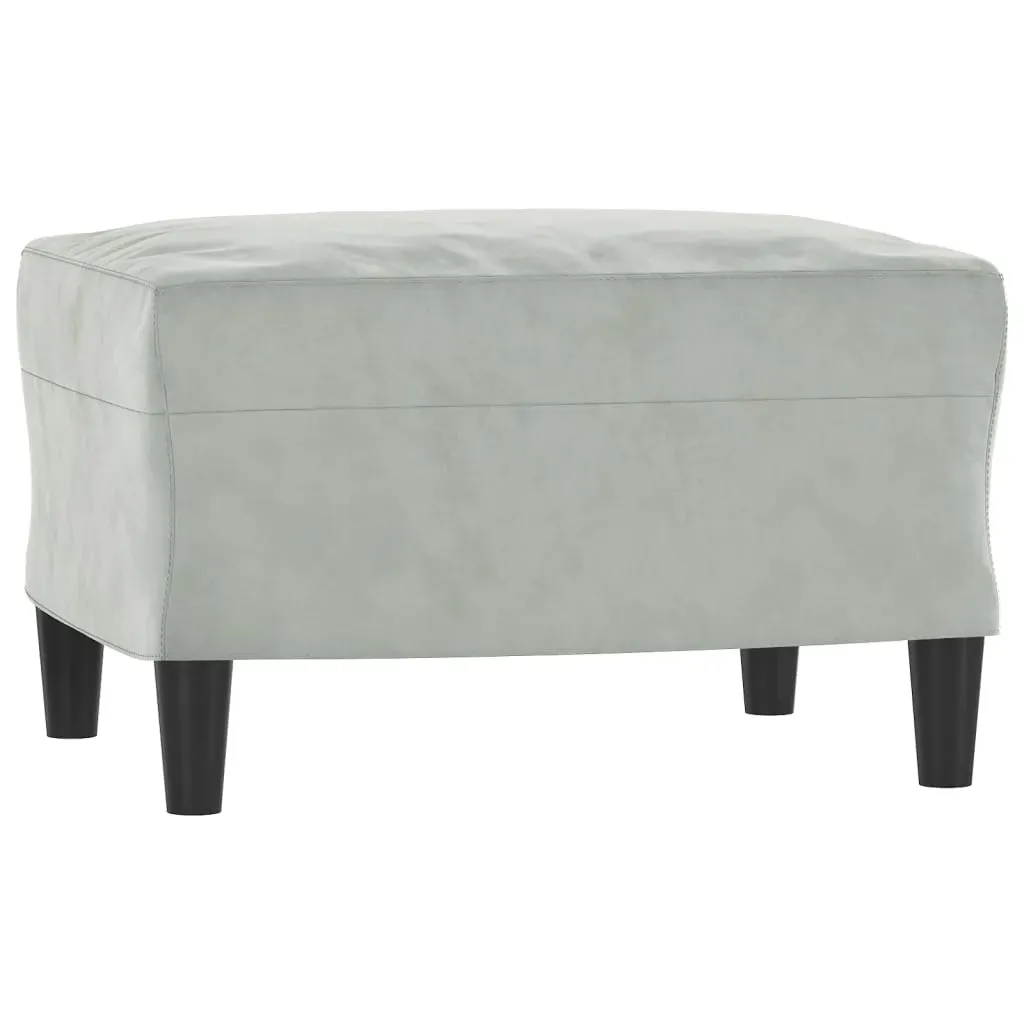 Sofa Chair with Footstool Light Grey 60 cm Velvet Price