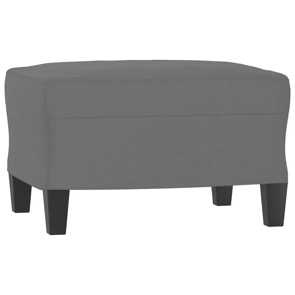 Sofa Chair with Footstool Dark Grey 60 cm Microfibre Fabric Price
