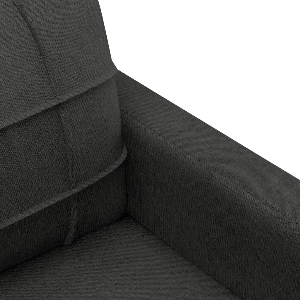 3 Piece Sofa Set with Cushions Black Fabric Price