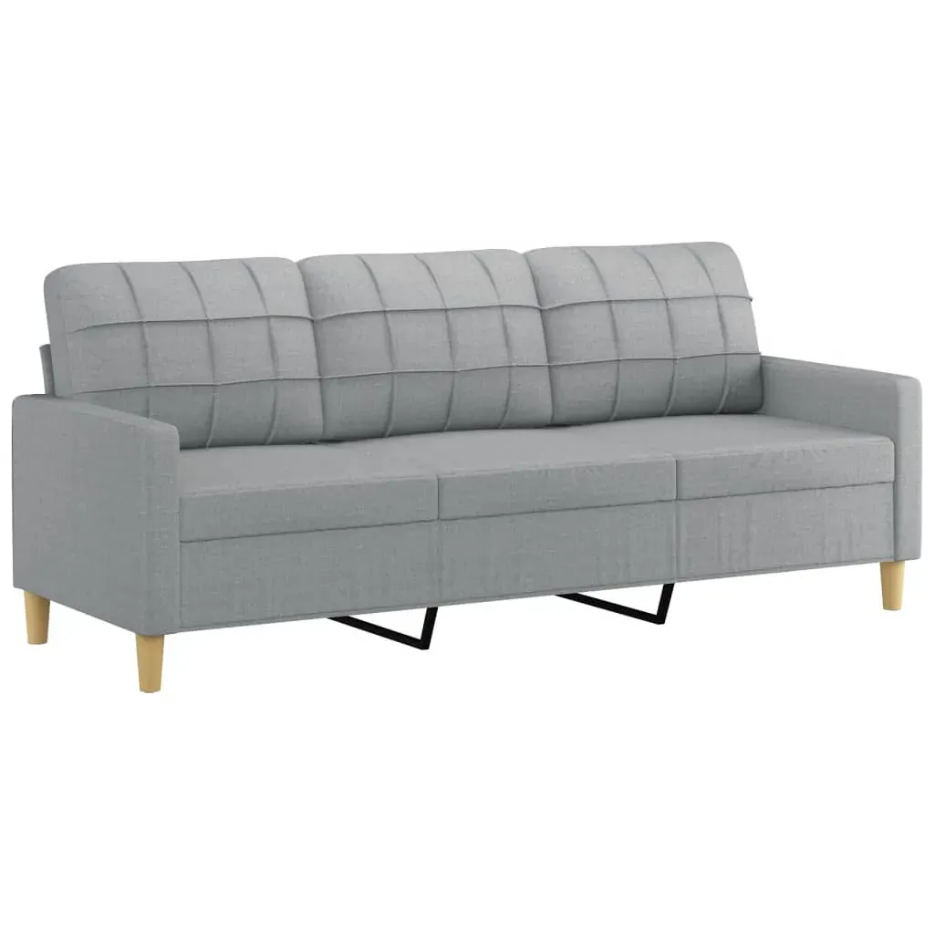 4 Piece Sofa Set with Pillows Light Grey Fabric Price
