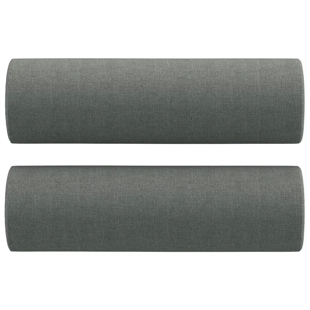 2 Piece Sofa Set with Pillows Dark Grey Fabric Price