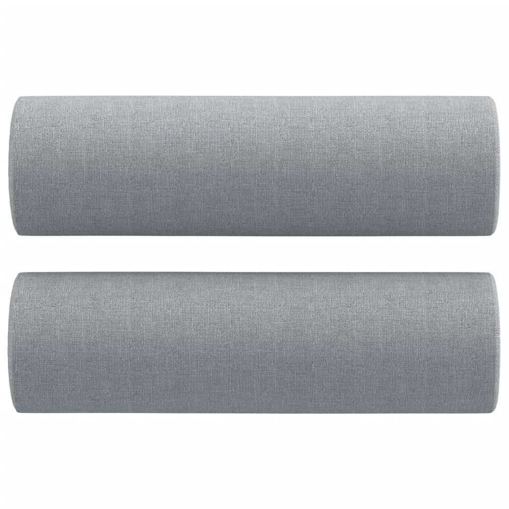 3 Piece Sofa Set with Pillows Light Grey Fabric Price