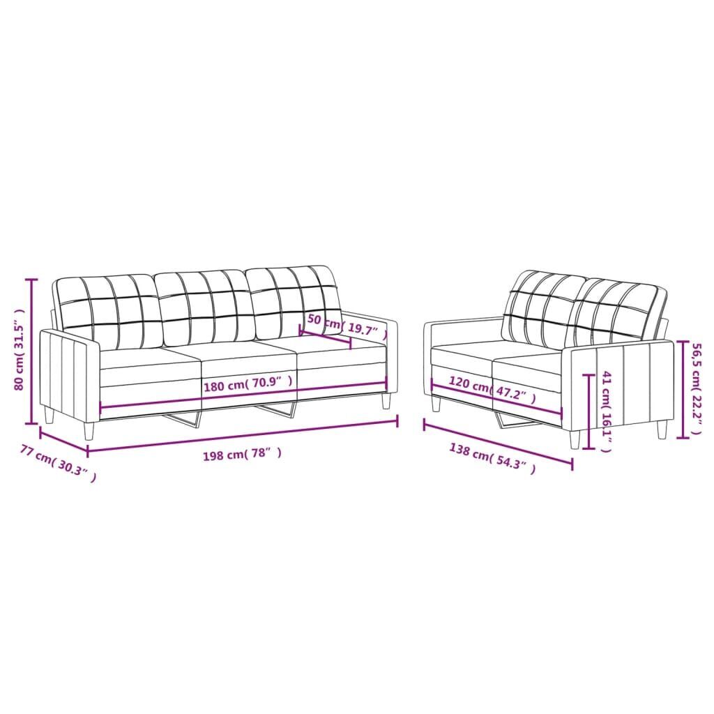 2 Piece Sofa Set with Cushions Dark Grey Fabric Price