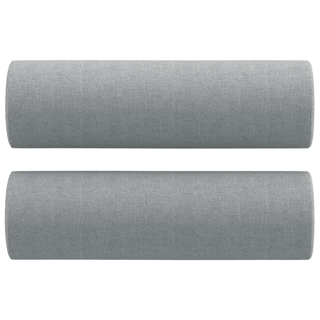 3 Piece Sofa Set with Pillows Light Grey Fabric Price