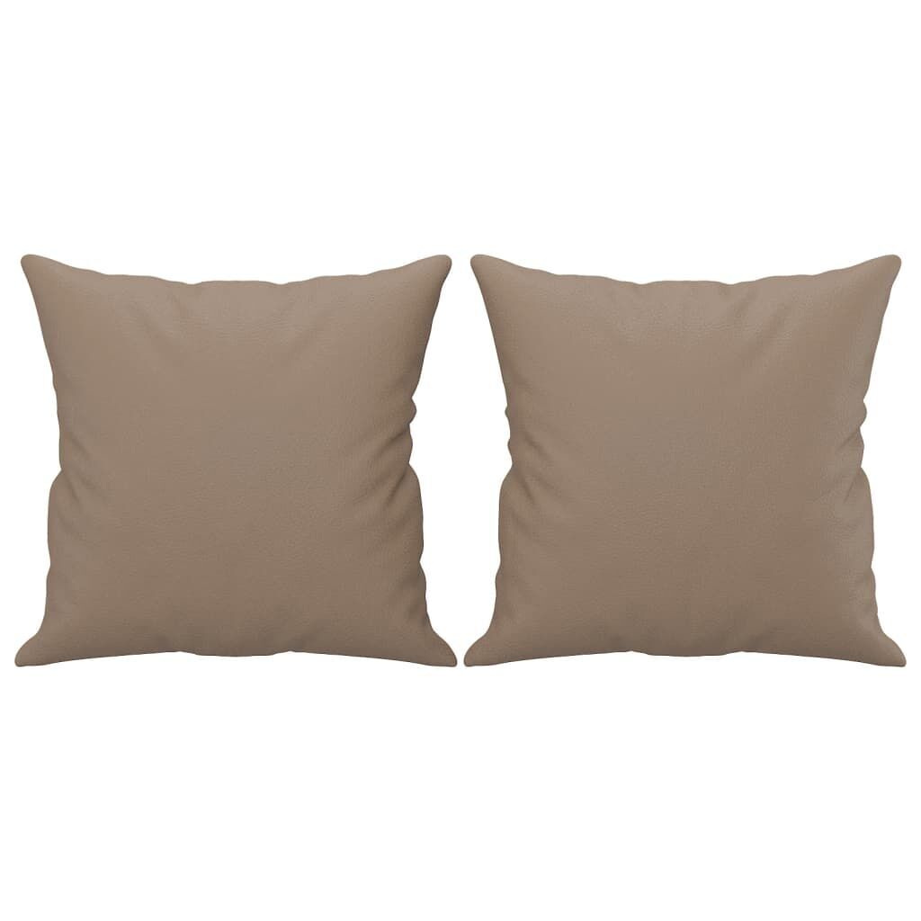 3 Piece Sofa Set with Pillows Cappuccino Faux Leather Price