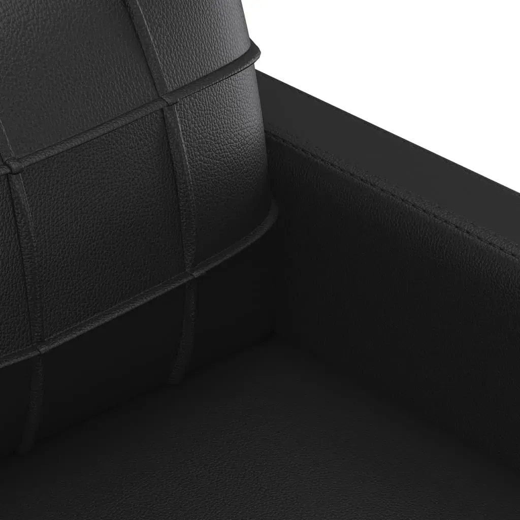 2 Piece Sofa Set with Cushions Black Faux Leather Price