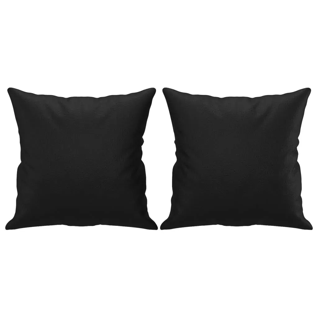 2 Piece Sofa Set with Pillows Black Faux Leather Price