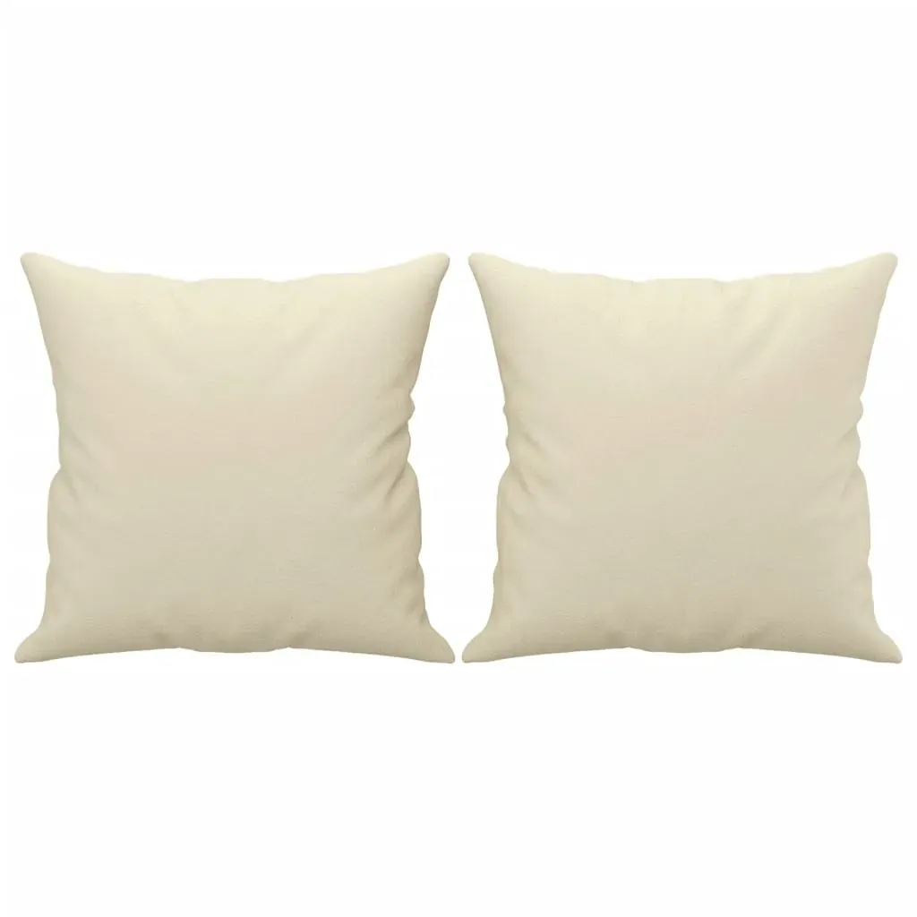 2 Piece Sofa Set with Pillows Cream Faux Leather Price